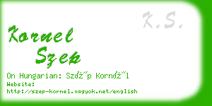 kornel szep business card